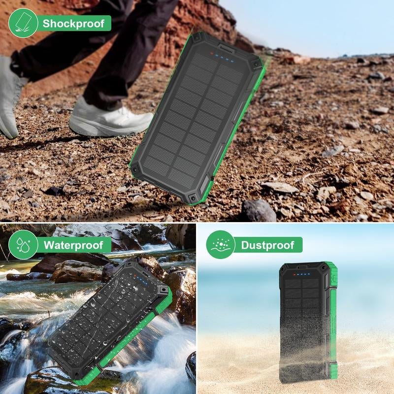 Tainbat Solar Power Bank 49800Mah | 15W Wireless Charging | Built-In 4 Cables | 22.5W PD Fast Charging | Rugged Outdoor Power Bank for All Devices Battery Pack
