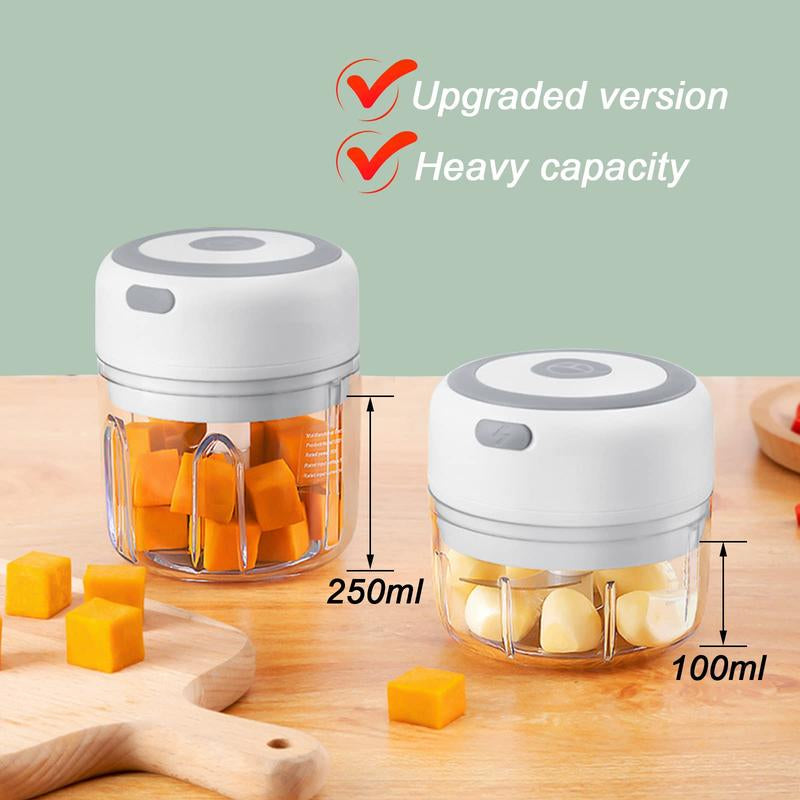 Electric Garlic Chopper, Child-Friendly Sensor Blade, Cut-Proof, 5000RPM Portable Vegetable Chopper, Food Chopper, USB Rechargeable Mini Garlic Mincer, Onion Chopper, Kitchen Gadgets, Ginger, Chili, Vegetables