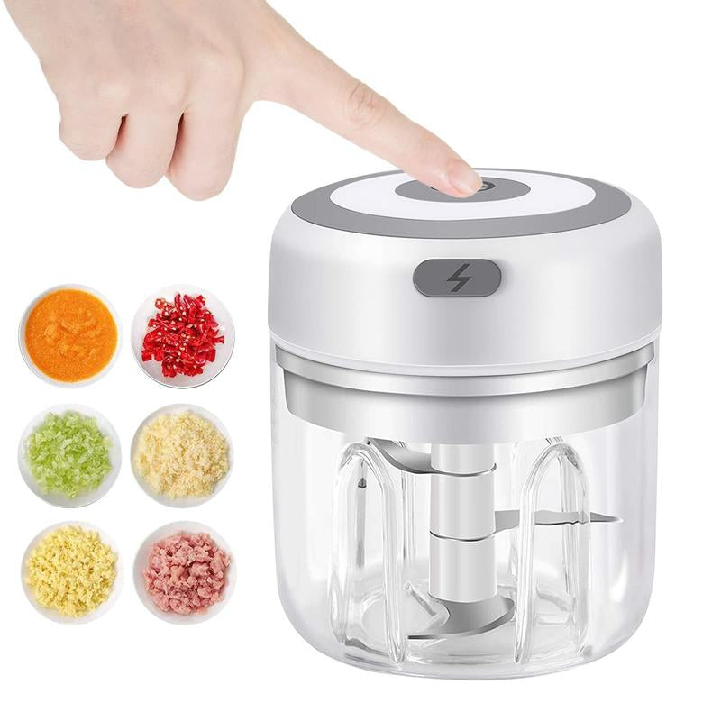 Electric Garlic Chopper, Child-Friendly Sensor Blade, Cut-Proof, 5000RPM Portable Vegetable Chopper, Food Chopper, USB Rechargeable Mini Garlic Mincer, Onion Chopper, Kitchen Gadgets, Ginger, Chili, Vegetables
