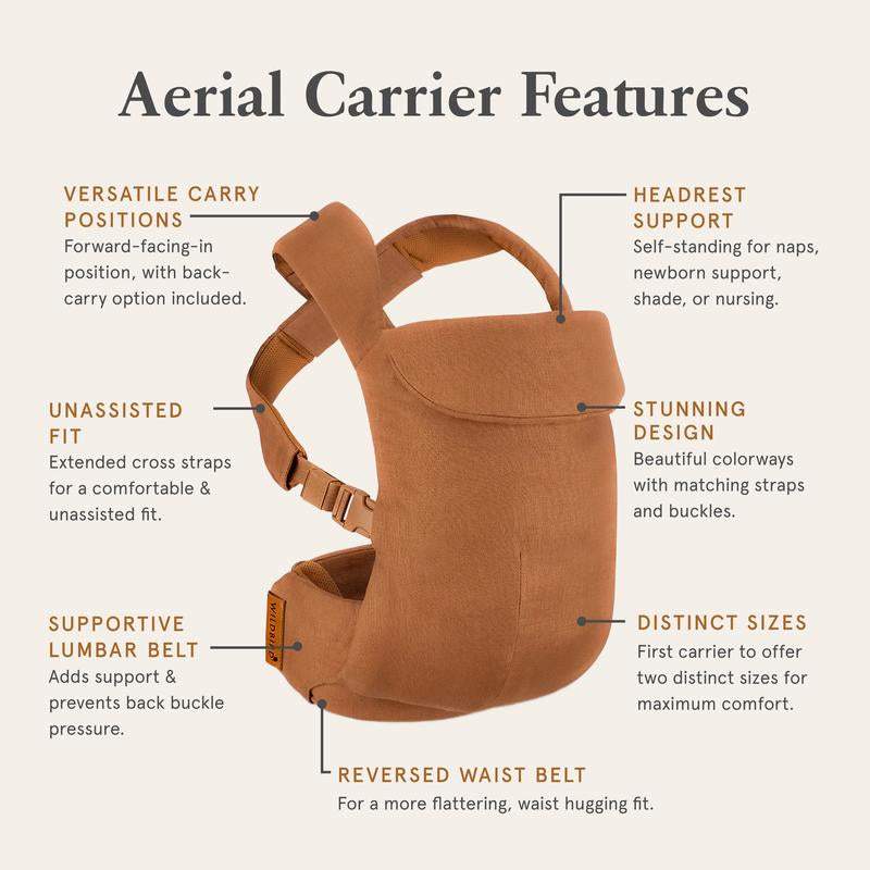 Wildbird Aerial Buckle Carrier Soft Structured Baby Carrier for Infant to Toddlers Breathable Linen Lumbar Support Adjustable Fit Postpartum Friendly