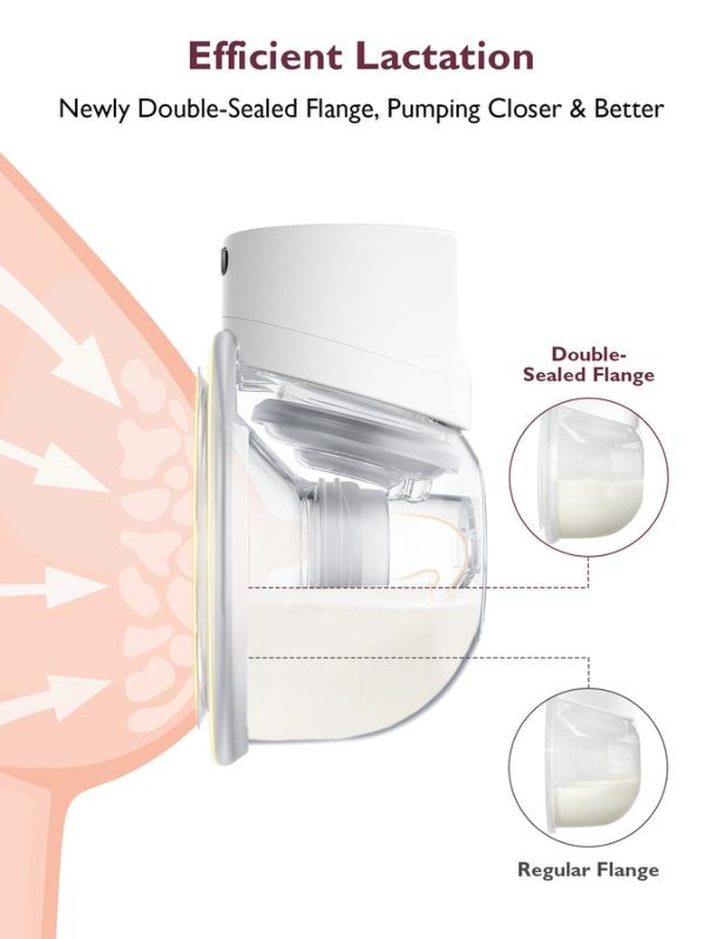 Momcozy Hands-Free Breast Pump S12 Pro, Wearable & Portable Pump with Soft Doublefit Flange, 3 Modes | 9 Levels Double Electric Pump, Smart Display, 24Mm,B