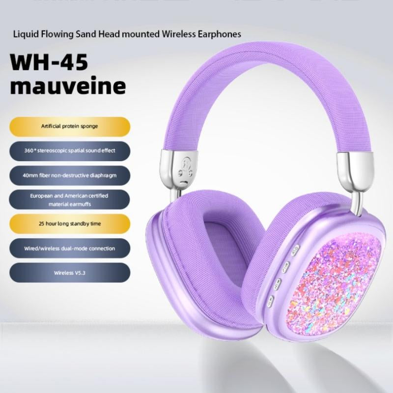 YANUQIA Wireless Headphones, Over-Ear Headphones, Hi-Fi Stereo Noise-Cancelling Headphones, Suitable for Travel, Work, Sports and Games, Built-In Microphone, Large Battery for Long-Lasting, Suitable for Iphone, Laptop, Ios/Android Bluetooth Headphones