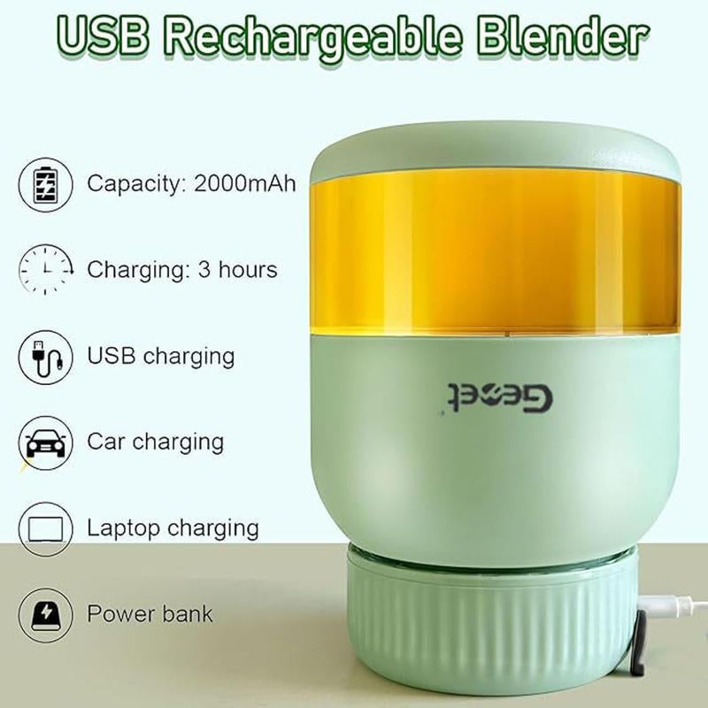 Portable Electric Juicer & Personal Blender,– Dual-Lid with Straw, Leak-Proof, Multi-Speed Blending, Healthy Fruit & Veg Drinks, Perfect for Home, Gym, Travel & On-The-Go, Easy to Clean, Bpa-Free, Great Gift Juicermachine, Cold Pressed Juicer