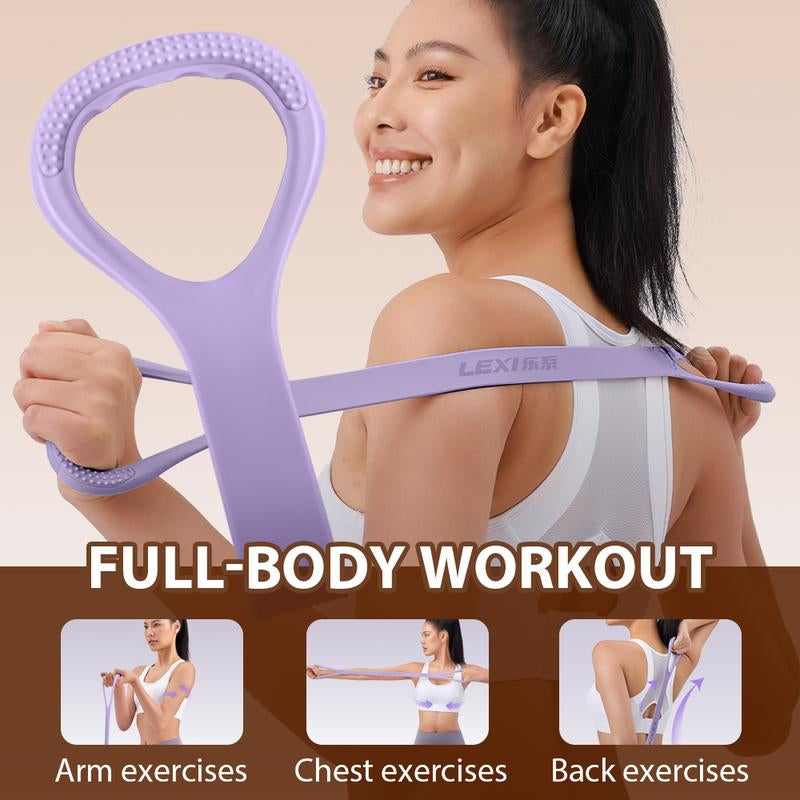 Figure 8 Resistance Bands for Women Men 8 Shaped Silicone Material Original Stretch Band for Arms Chest Expander Yoga Gym Fitness Home Workout Quick Effective Workouts Ergonomic Design Skin Friendly Portable Full Body Toning