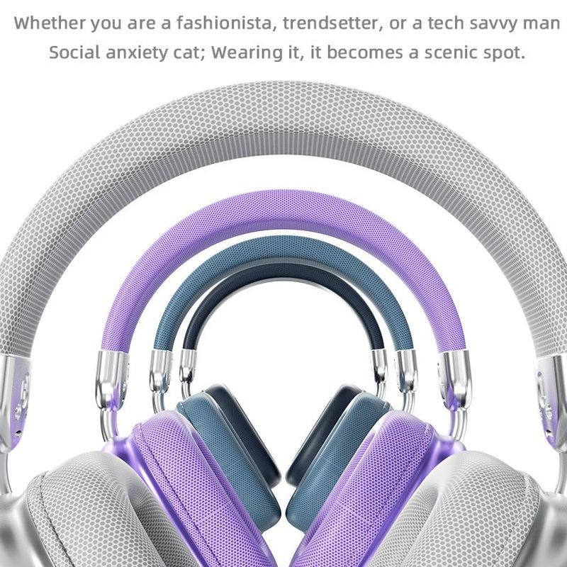 YANUQIA Wireless Headphones, Over-Ear Headphones, Hi-Fi Stereo Noise-Cancelling Headphones, Suitable for Travel, Work, Sports and Games, Built-In Microphone, Large Battery for Long-Lasting, Suitable for Iphone, Laptop, Ios/Android Bluetooth Headphones