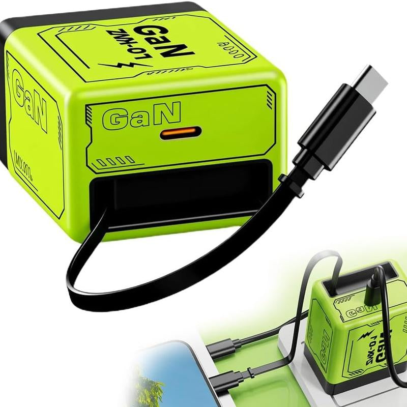 3 In1 GAN 120W Fast Charger,Gan Smart Charger Scalable 120W Max Fast Charging Module,Retractable Phone Charger Wall Plug,Multi-Functional Fast Charger for Mobile Phone and Tablet Computer