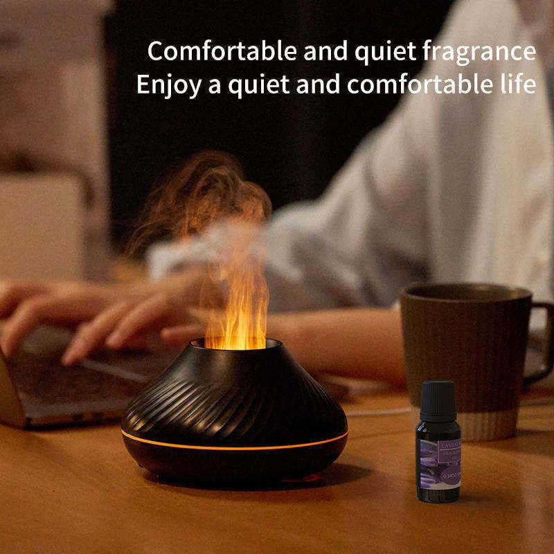 USB Powered Humidifier for Fall Gift,Flame Volcano RGB Colorful Humidifier Aromatherapy Machine,Electronics,Diffuser,Bedroom Decor Mini Humidifier