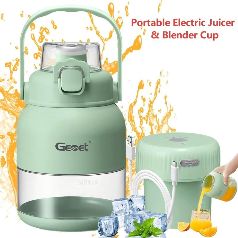 Portable Electric Juicer & Personal Blender,– Dual-Lid with Straw, Leak-Proof, Multi-Speed Blending, Healthy Fruit & Veg Drinks, Perfect for Home, Gym, Travel & On-The-Go, Easy to Clean, Bpa-Free, Great Gift Juicermachine, Cold Pressed Juicer