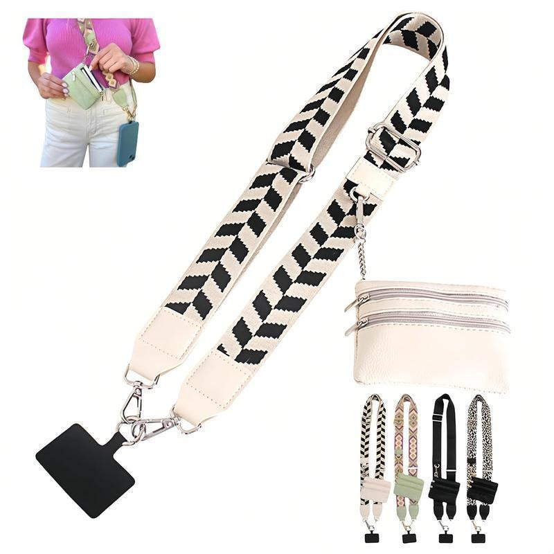 Chic Crossbody Phone Holder for Women – Adjustable Strap + Zippered Pouch! Perfect for On-The-Go, Fits All Smartphones Crossbody Strap
