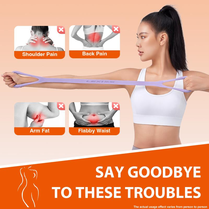 Figure 8 Resistance Bands for Women Men 8 Shaped Silicone Material Original Stretch Band for Arms Chest Expander Yoga Gym Fitness Home Workout Quick Effective Workouts Ergonomic Design Skin Friendly Portable Full Body Toning