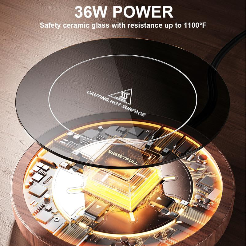 SWEETFULL Coffee Mug Warmer, 36W Electric Cup Warmer for Desk with 3-Temp Settings Advanced Temperature-Controlled Heating Coffee Gifts Accessories for Women Men Milk, Tea, Candle-Tiktokshopfalldealsforyou