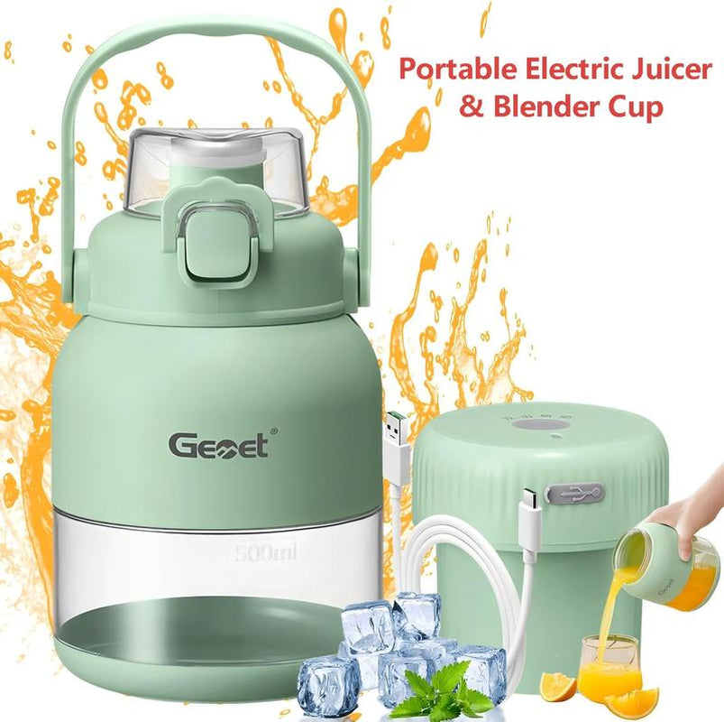 Portable Electric Juicer & Personal Blender,– Dual-Lid with Straw, Leak-Proof, Multi-Speed Blending, Healthy Fruit & Veg Drinks, Perfect for Home, Gym, Travel & On-The-Go, Easy to Clean, Bpa-Free, Great Gift Juicermachine, Cold Pressed Juicer