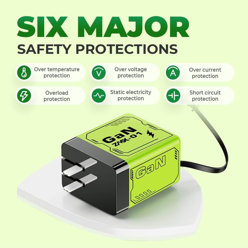 3 In1 GAN 120W Fast Charger,Gan Smart Charger Scalable 120W Max Fast Charging Module,Retractable Phone Charger Wall Plug,Multi-Functional Fast Charger for Mobile Phone and Tablet Computer