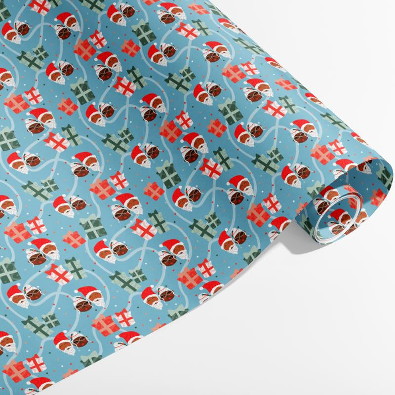 Mr. & Mrs. Claus Black Santa Christmas Wrapping Paper – Eco-Friendly Holiday Wrap
