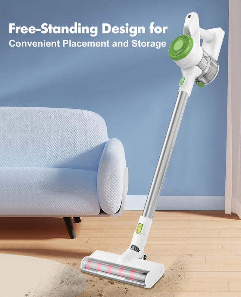 Carevac+ P017 Cordless Vacuum Cleaner, 12Kpa Dual-Suction 35Min Runtime, 1.16Kg Lightweight Stick Vacuum with Wall Mount, 3-In-1 Brushes for Pet Hair/Carpet/Hard Floors Appliances Dust Extractor Cleaning Tools Steamcleaner Dog Grooming Vacuum