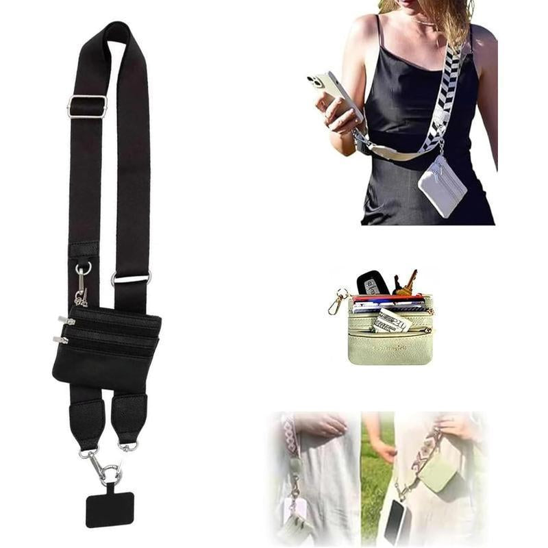 Chic Crossbody Phone Holder for Women – Adjustable Strap + Zippered Pouch! Perfect for On-The-Go, Fits All Smartphones Crossbody Strap