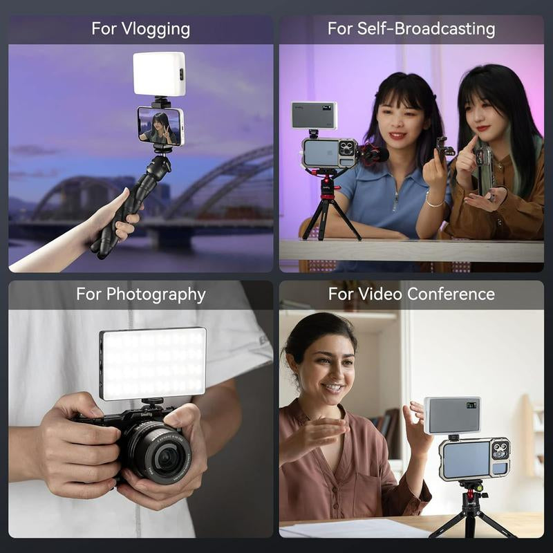 RM120 RGB Video Light, 5000Mah 180 Minutes Portable Camera Light 7W Output Power, LED Video Light Panel, 2500-8500K CRI TLCI 98+ For, Content Creator, Photographer