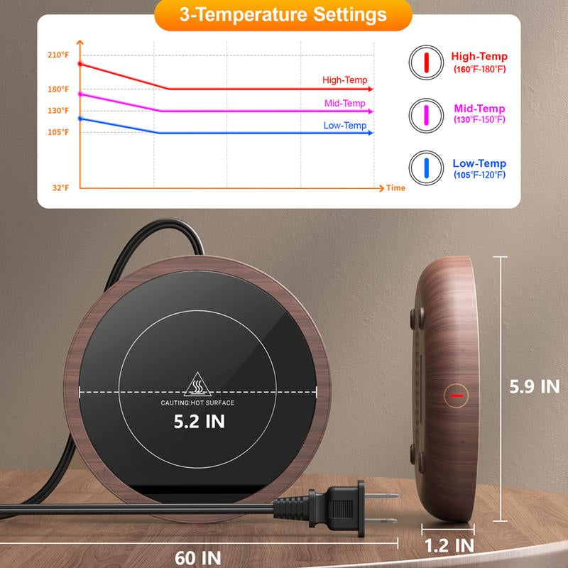 SWEETFULL Coffee Mug Warmer, 36W Electric Cup Warmer for Desk with 3-Temp Settings Advanced Temperature-Controlled Heating Coffee Gifts Accessories for Women Men Milk, Tea, Candle-Tiktokshopfalldealsforyou