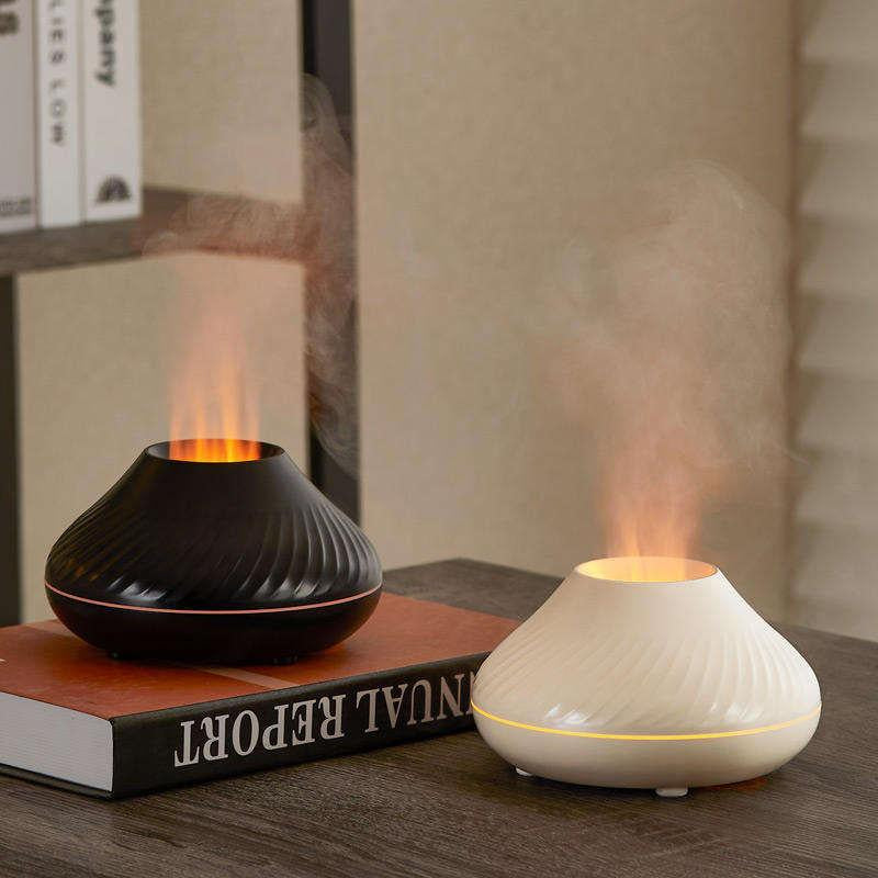 USB Powered Humidifier for Fall Gift,Flame Volcano RGB Colorful Humidifier Aromatherapy Machine,Electronics,Diffuser,Bedroom Decor Mini Humidifier