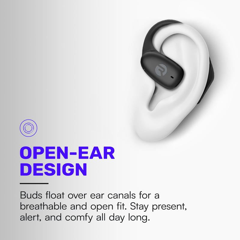 Raycon Essential Open Earbuds – True Wireless Open Ear Bluetooth 6.0 Headphones, Ultra-Lightweight, Comfort Hook Design, IPX5 Water Resistant, 36 Hours of Battery Life