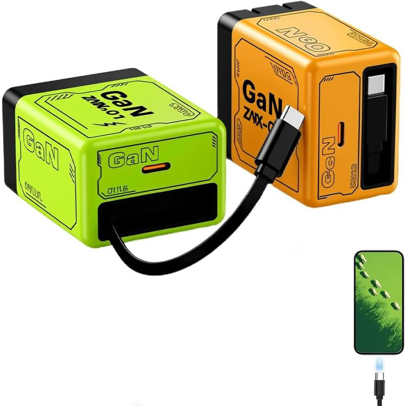 3 In1 GAN 120W Fast Charger,Gan Smart Charger Scalable 120W Max Fast Charging Module,Retractable Phone Charger Wall Plug,Multi-Functional Fast Charger for Mobile Phone and Tablet Computer