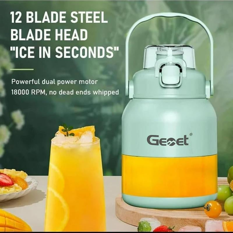 Portable Electric Juicer & Personal Blender,– Dual-Lid with Straw, Leak-Proof, Multi-Speed Blending, Healthy Fruit & Veg Drinks, Perfect for Home, Gym, Travel & On-The-Go, Easy to Clean, Bpa-Free, Great Gift Juicermachine, Cold Pressed Juicer