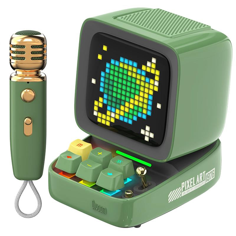 Divoom Ditoo-Mic Mini Karaoke with Microphone Pixel Art Bluetooth Speaker Portable Wireless Microphones & Party Lights for Kids Adults Birthday Gifts for Girls Boys Family Home Party Speker Audio - Smartphone