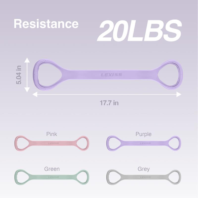 Figure 8 Resistance Bands for Women Men 8 Shaped Silicone Material Original Stretch Band for Arms Chest Expander Yoga Gym Fitness Home Workout Quick Effective Workouts Ergonomic Design Skin Friendly Portable Full Body Toning