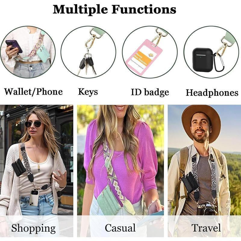 Chic Crossbody Phone Holder for Women – Adjustable Strap + Zippered Pouch! Perfect for On-The-Go, Fits All Smartphones Crossbody Strap