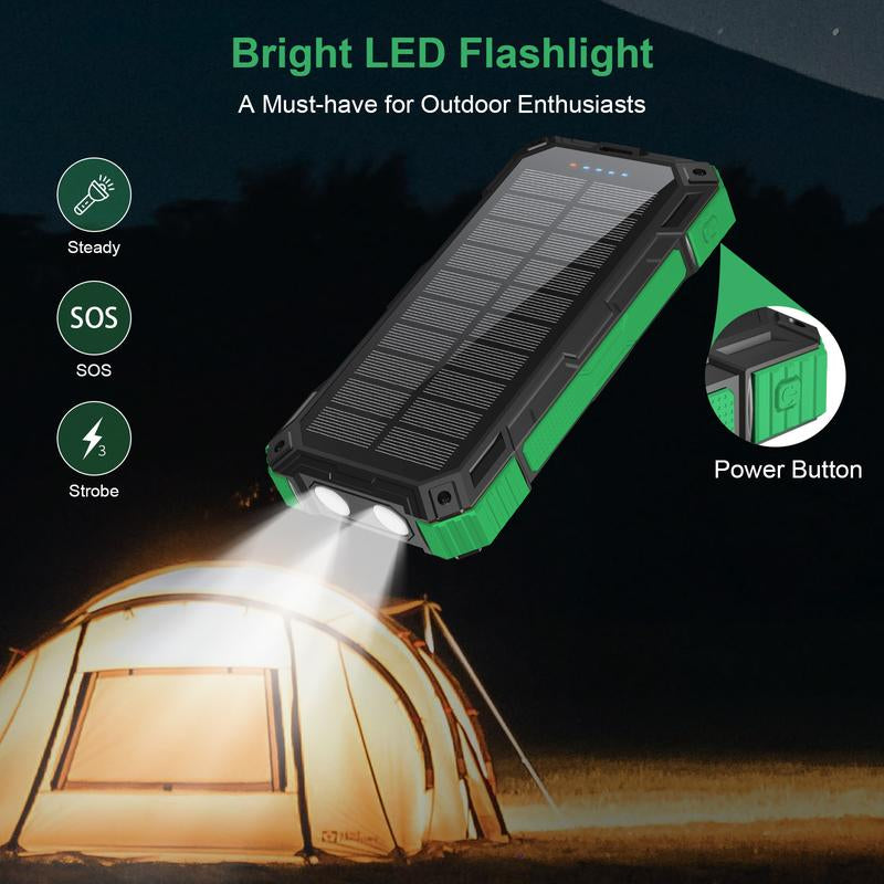 Tainbat Solar Power Bank 49800Mah | 15W Wireless Charging | Built-In 4 Cables | 22.5W PD Fast Charging | Rugged Outdoor Power Bank for All Devices Battery Pack