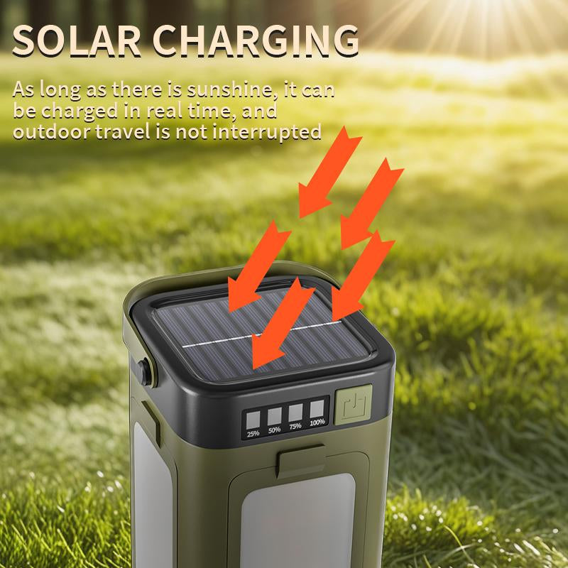 Folding 4-Leaf Solar Camping Light - Leaf Solar Camping Lantern and Flashlight - Portable Camping Light, Usb-C/Sun Rechargeable, 6 Modes, Splash Proof, Outdoor Emergency Light, Hiking, Power Outage