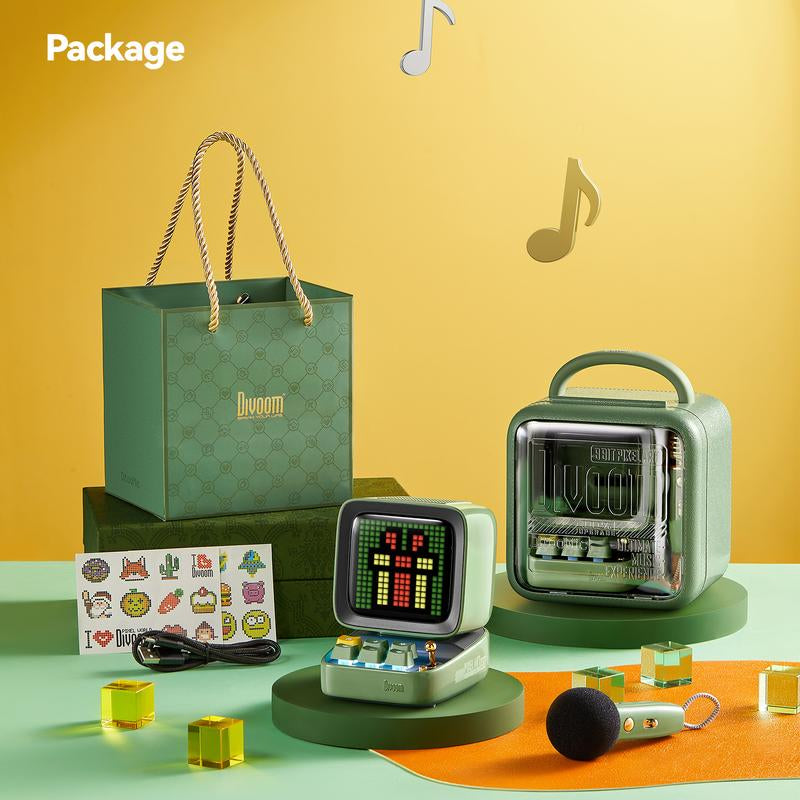 Divoom Ditoo-Mic Mini Karaoke with Microphone Pixel Art Bluetooth Speaker Portable Wireless Microphones & Party Lights for Kids Adults Birthday Gifts for Girls Boys Family Home Party Speker Audio - Smartphone