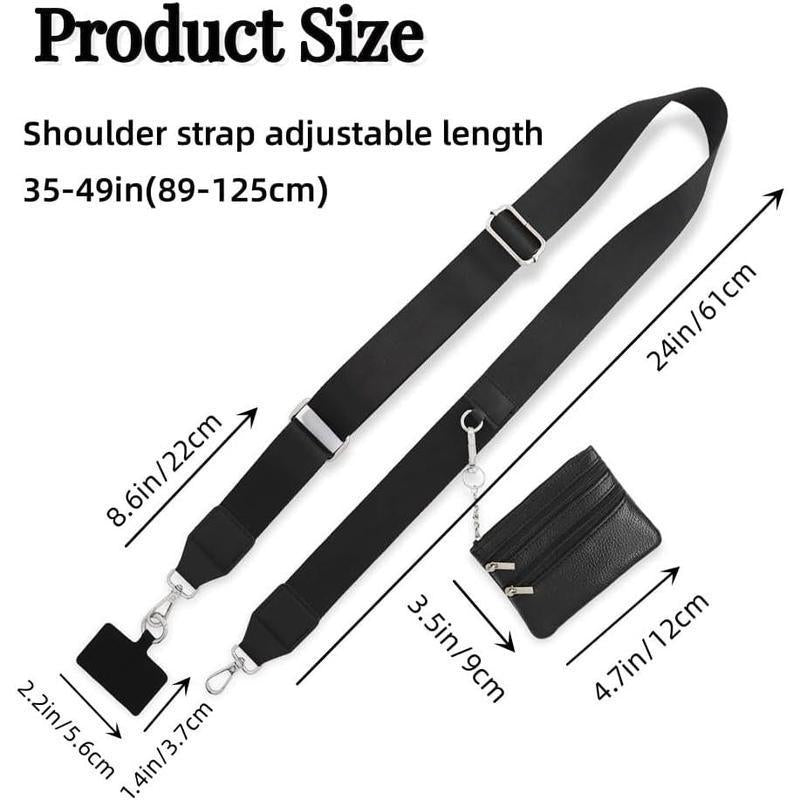 Chic Crossbody Phone Holder for Women – Adjustable Strap + Zippered Pouch! Perfect for On-The-Go, Fits All Smartphones Crossbody Strap