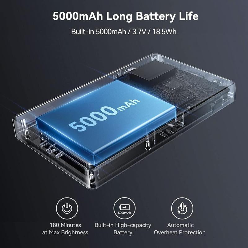 RM120 RGB Video Light, 5000Mah 180 Minutes Portable Camera Light 7W Output Power, LED Video Light Panel, 2500-8500K CRI TLCI 98+ For, Content Creator, Photographer